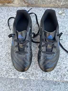 adidas Black with Blue Youth Soccer Shoes